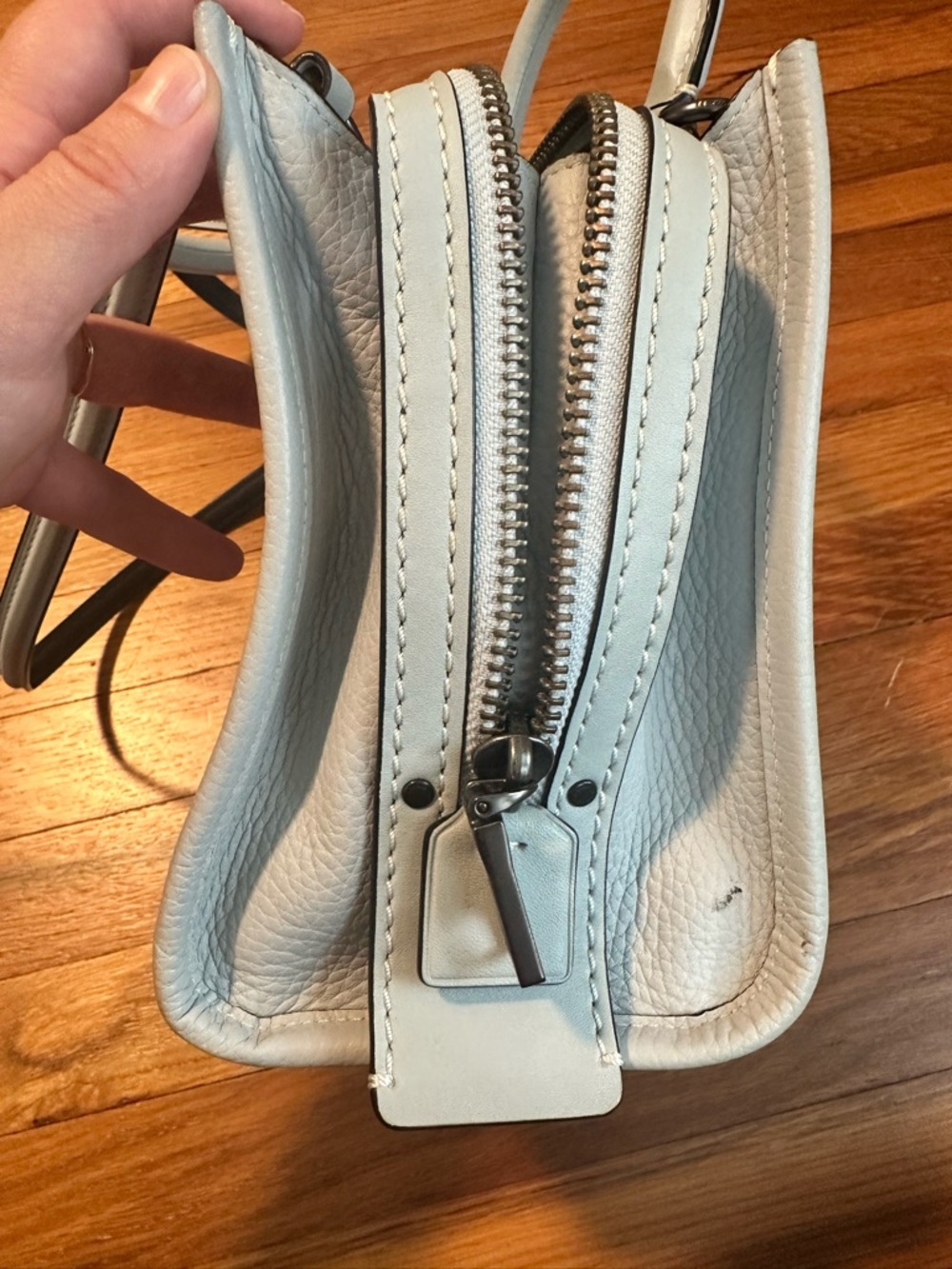 1941 Coach Rogue 25 Bag with Matching Wallet in Sky Blue - Picture 8 of 14